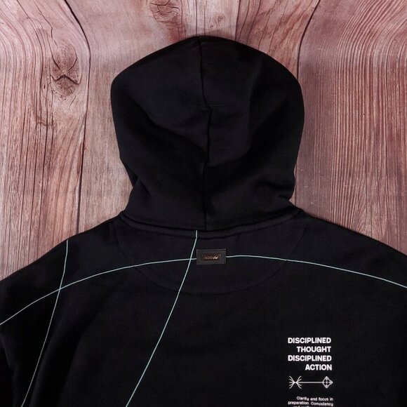 Boxraw Mens Size Small Disciplined Thought Action Oversized Hoodie Black - Picture 9 of 15